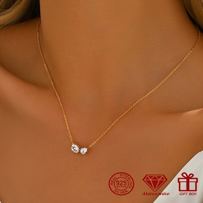 Women's 925 Silver Moissanite Pendant Necklace — Everyday Style
